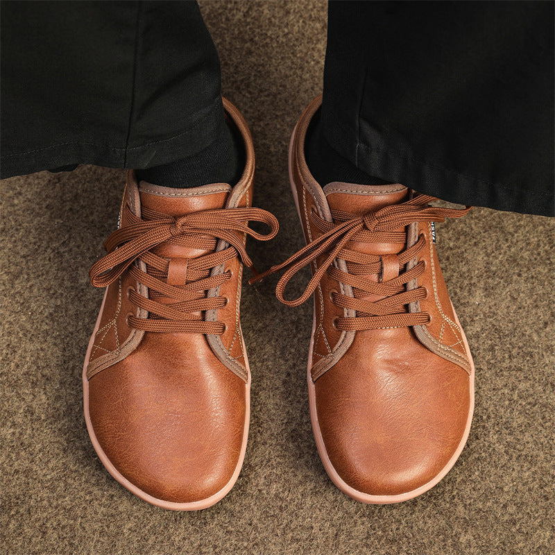 Men's slim business-casual lace-up shoes in smooth leather look with ergonomic comfort sole Mune Fashion