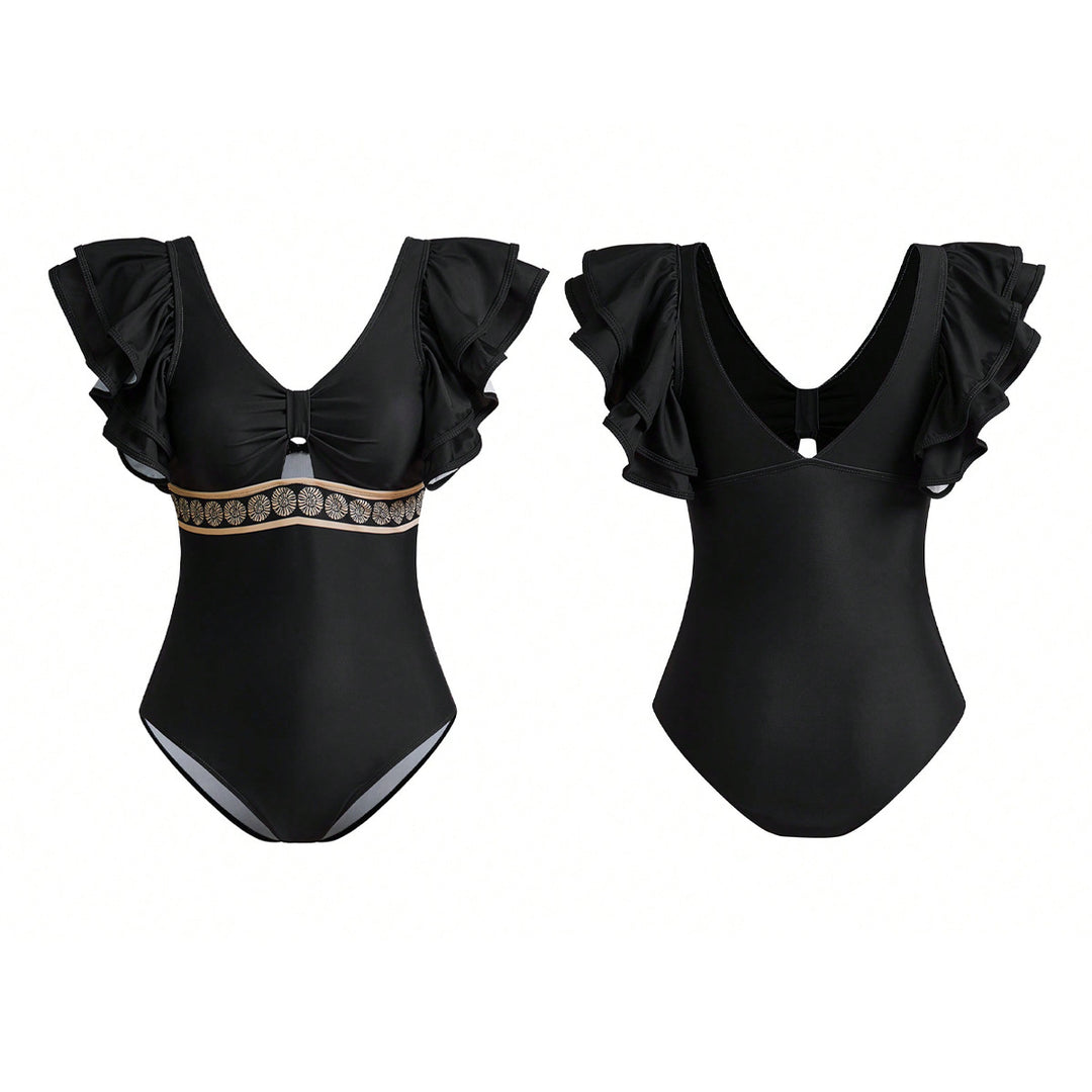 Women's swimsuit with elegant ruffle details and matching skirt Mune Fashion