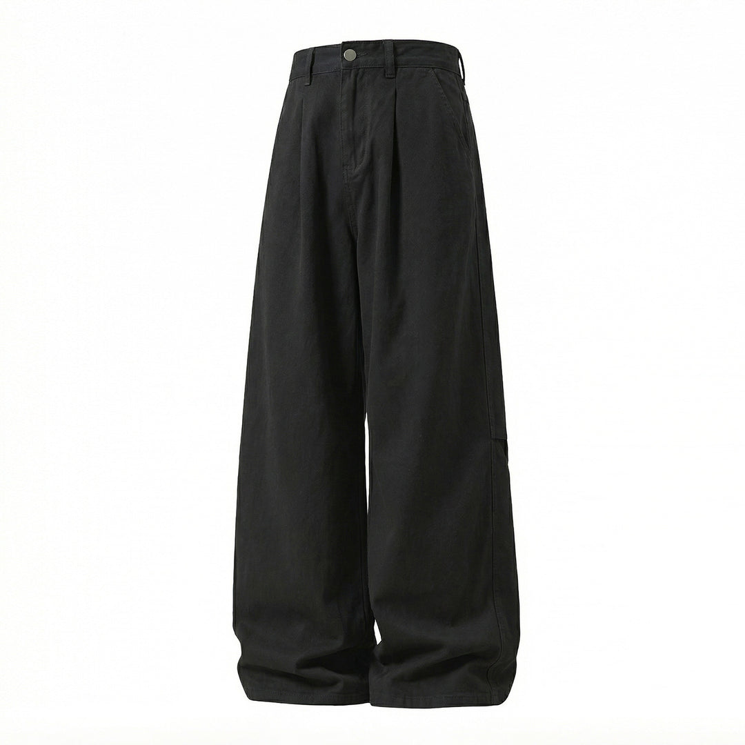 Women's Extra Wide High-Waist Palazzo Pants made of Canvas with Pleats and Utility Detail Mune Fashion