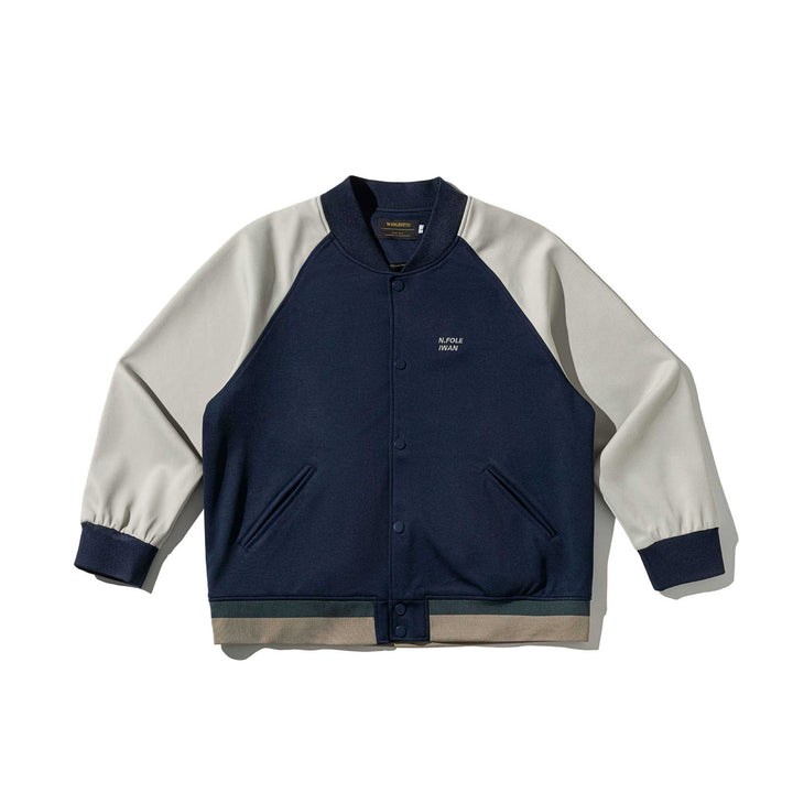 Unisex Short-cut College Bomber Jacket in Material Mix with Raglan Sleeves Mune Fashion