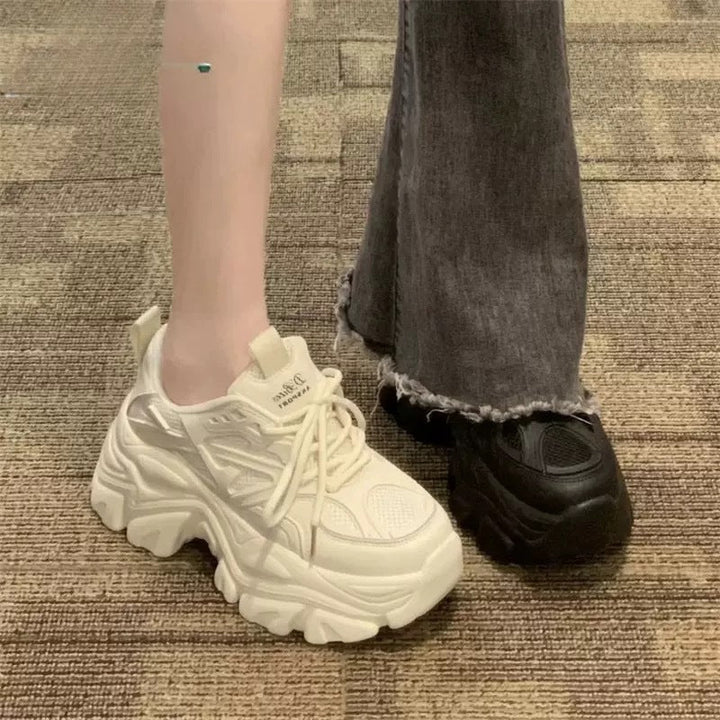 Women's Sporty Chunky Sneakers with Breathable Mesh Upper Mune Fashion