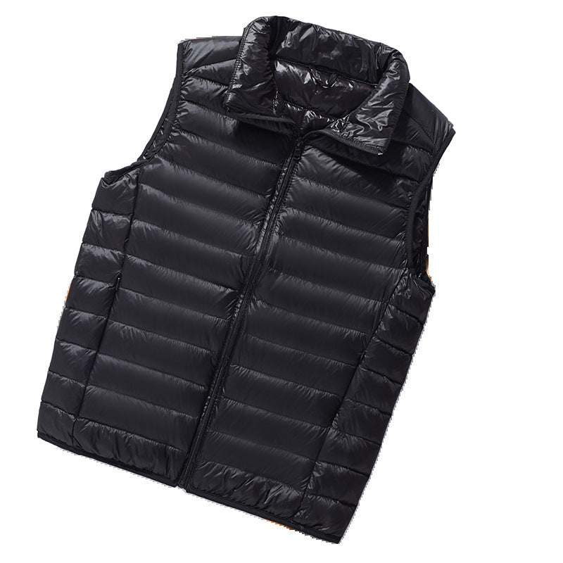 Women's lightweight packable quilted vest with high collar and wind-resistant microfiber shell Mune Fashion