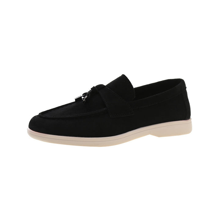 Ladies Elegant Suede Loafers with Tassels and Padded Comfort Insole Mune Fashion