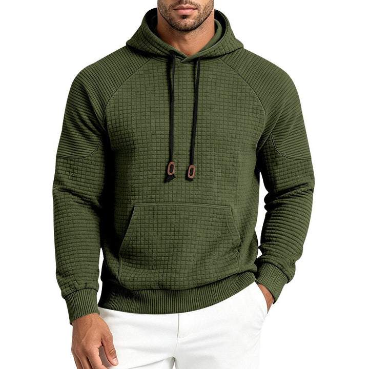 Men's hoodie with waffle texture, raglan sleeves, and kangaroo pocket Mune Fashion