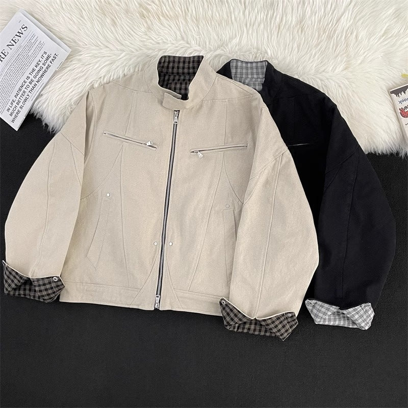 Men's Stylish Transitional Jacket with High Collar Mune Fashion