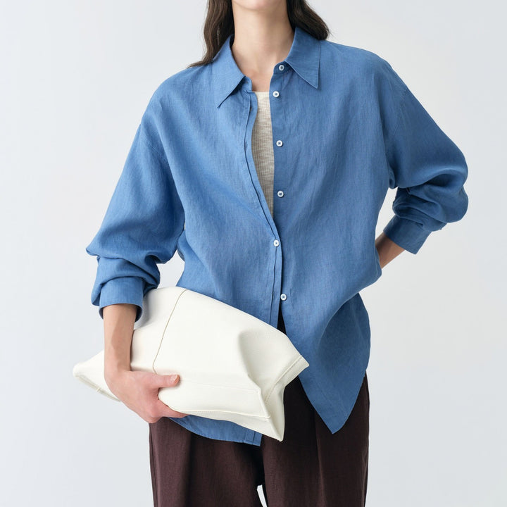 Women Stylish Linen Blouse with Long Sleeves Mune Fashion