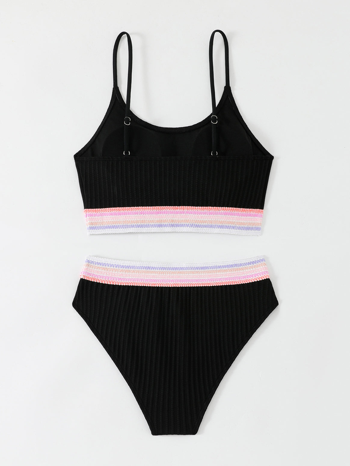 Women's bikini set with wide elastic band and ribbed structure Mune Fashion