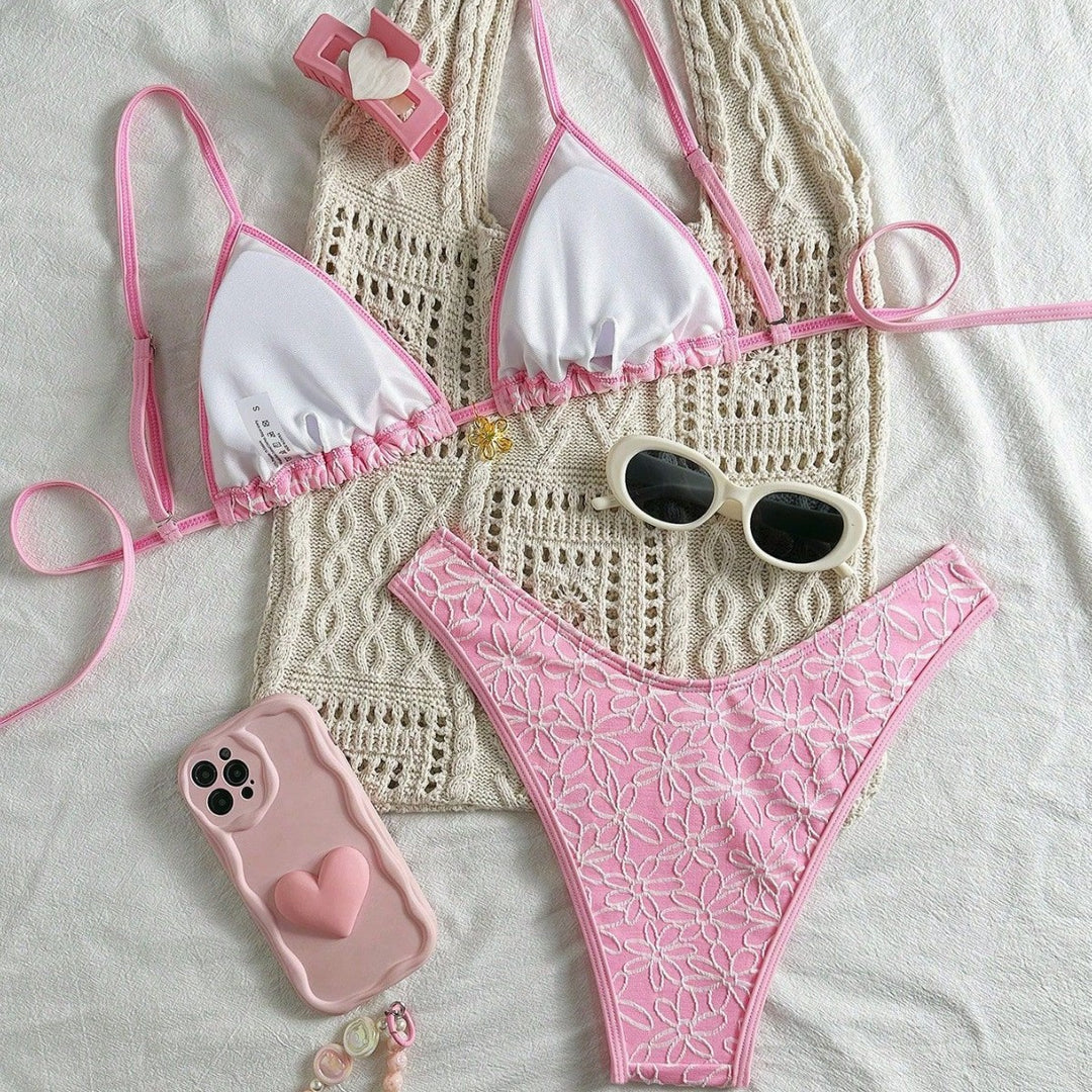 Women Flower-Decorated Bikini Set Mune Fashion