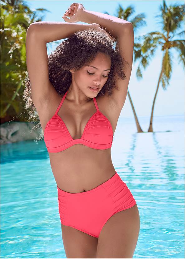 Women High-Waisted Bikini with Feminine Ruffle Design Mune Fashion