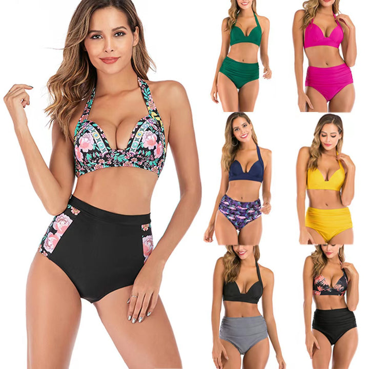 Ladies High-Waisted Bikini Set with Adjustable Top Mune Fashion
