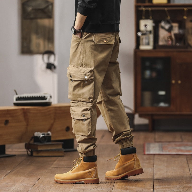 Men's cargo pants with multifunctional flap pockets and elastic hem Mune Fashion