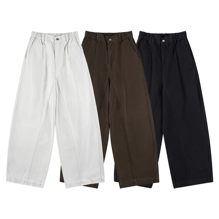Men's Ultra Wide Cotton Twill Pants with Pleat and Palazzo Silhouette Mune Fashion