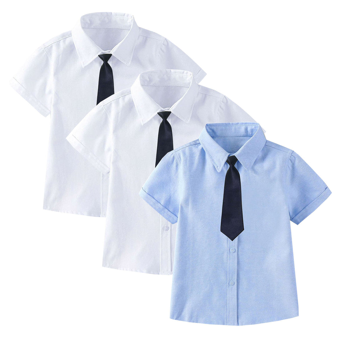 Boys Short Sleeve Shirt with Tie Mune Fashion