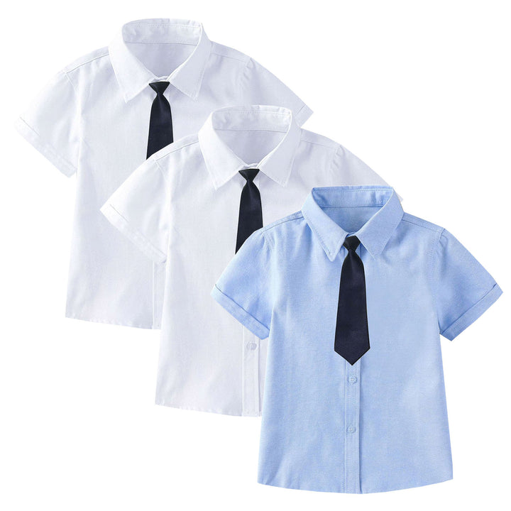 Boys Short Sleeve Shirt with Tie Mune Fashion
