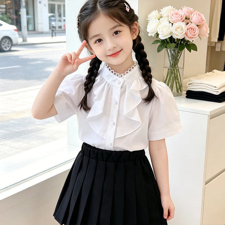 Girls blouse with ruffle details Mune Fashion