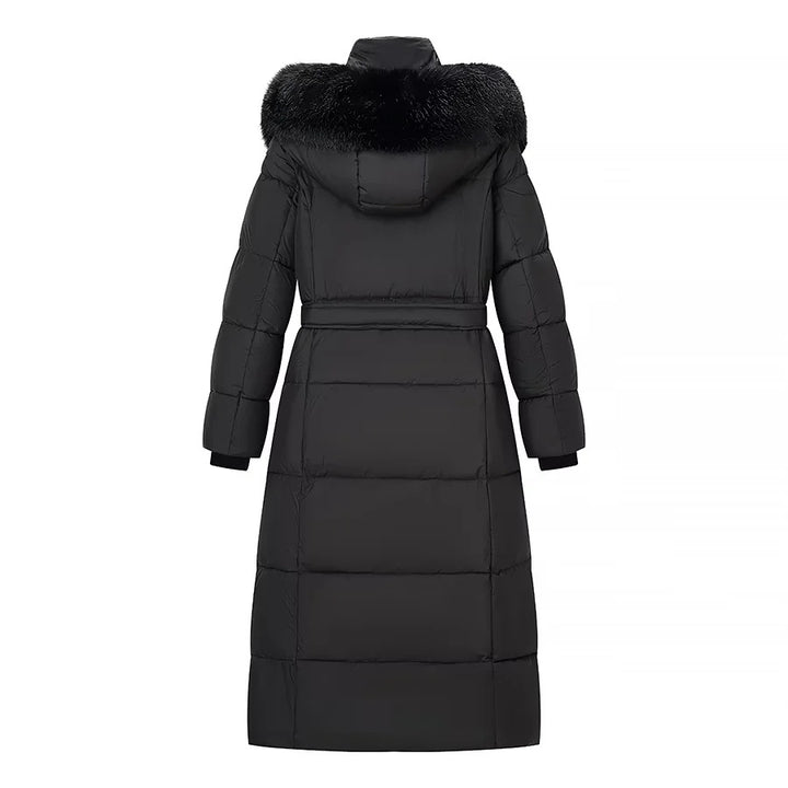 Ladies long cut thermal padded coat with separate inner jacket, hood and tie belt Mune Fashion