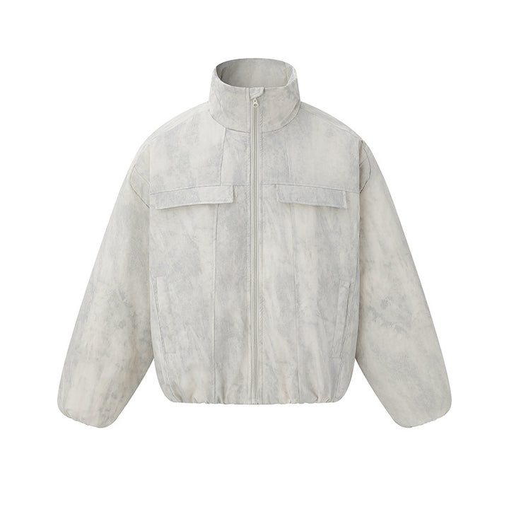 Unisex Short fitted padded oversized bomber jacket with stand-up collar and chest flaps Mune Fashion
