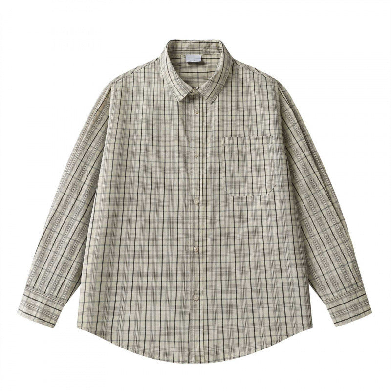 Unisex Lockered Boxy Check Overshirt made of lightweight cotton blend with back yoke and gathered detail Mune Fashion