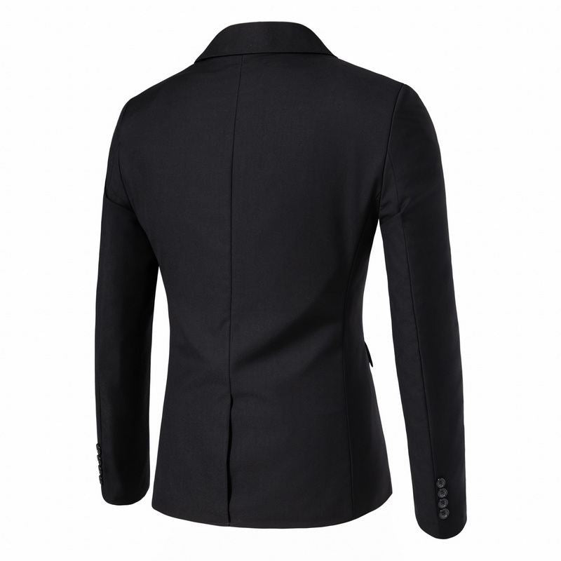 Men's Three-Piece Tailored Suit Set with Slim Blazer, Vest, and Slim Flat Front Trousers Mune Fashion