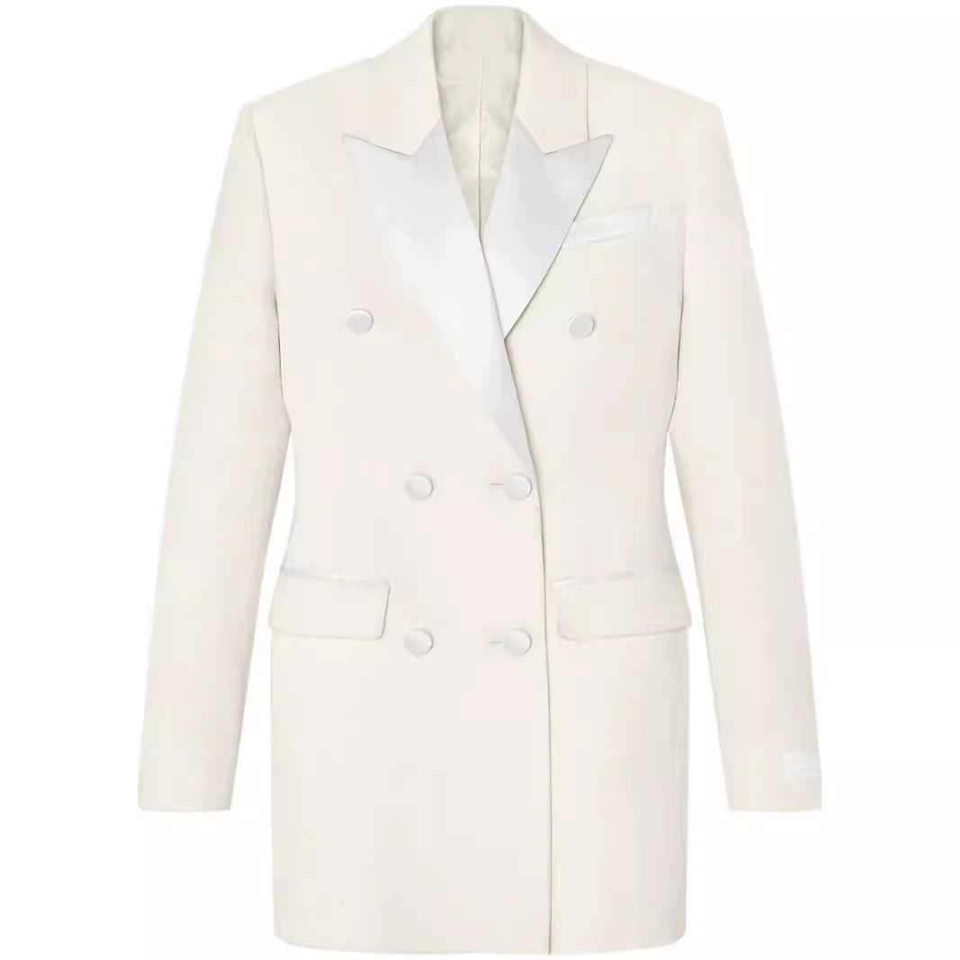 Women Short Tailored Blazer Dress in Double-Breasted Style Mune Fashion