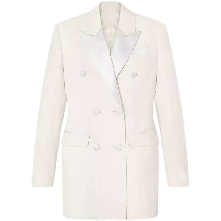 Women Short Tailored Blazer Dress in Double-Breasted Style Mune Fashion