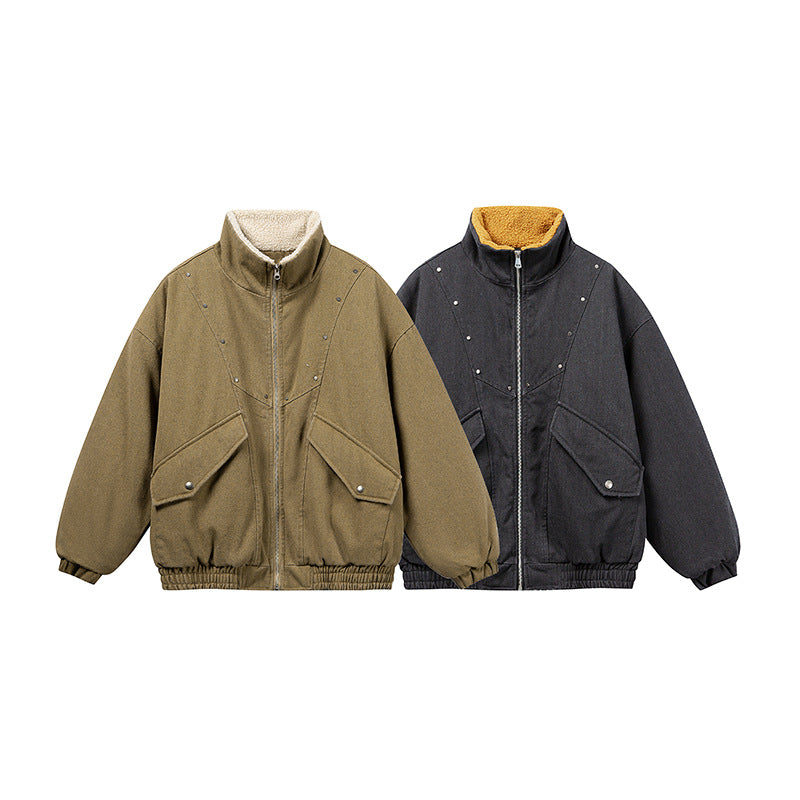Unisex Boxy Denim Blouson with contrasting teddy lining and large flap pockets Mune Fashion