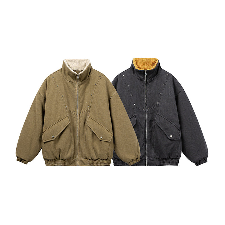 Unisex Boxy Denim Blouson with contrasting teddy lining and large flap pockets Mune Fashion