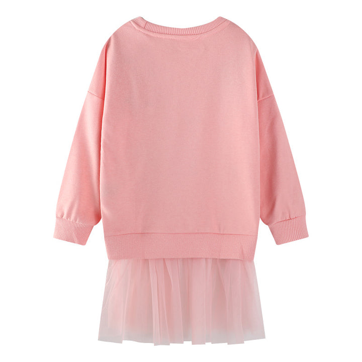 Girls sweatshirt with tulle skirt and animal appliqué Mune Fashion