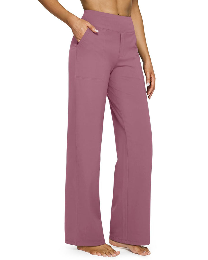 Women Wide High-Waist Lounge Pants with Patch Pockets Mune Fashion