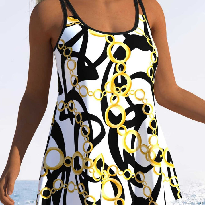 Women's tankini with playful striped pattern and original cut Mune Fashion
