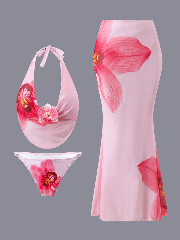 Women’s bikini set with floral design and elegant wrap top Mune Fashion