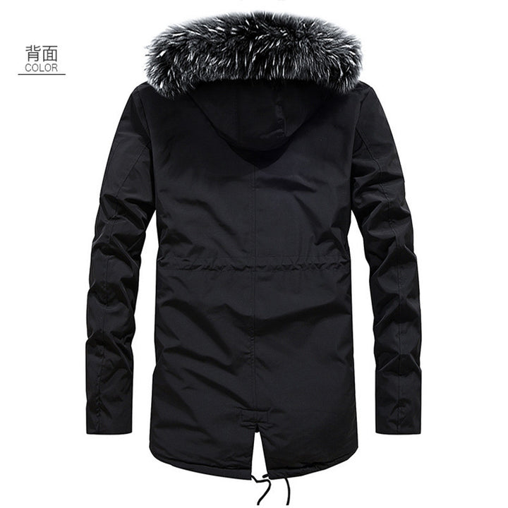 Men's Urban Thermal Parka with Faux Fur Hood, Multifunctional Pockets and Waist Adjustment Mune Fashion