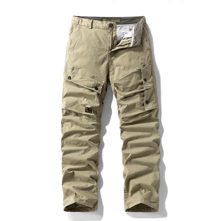 Men's Robust Canvas Cargo Pants with Elastic Waistband, Knee Panels and Flap Pockets Mune Fashion