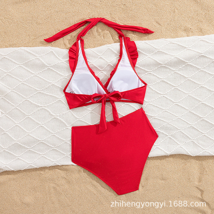 Women High-waisted Bikini with voluminous ruffle design Mune Fashion