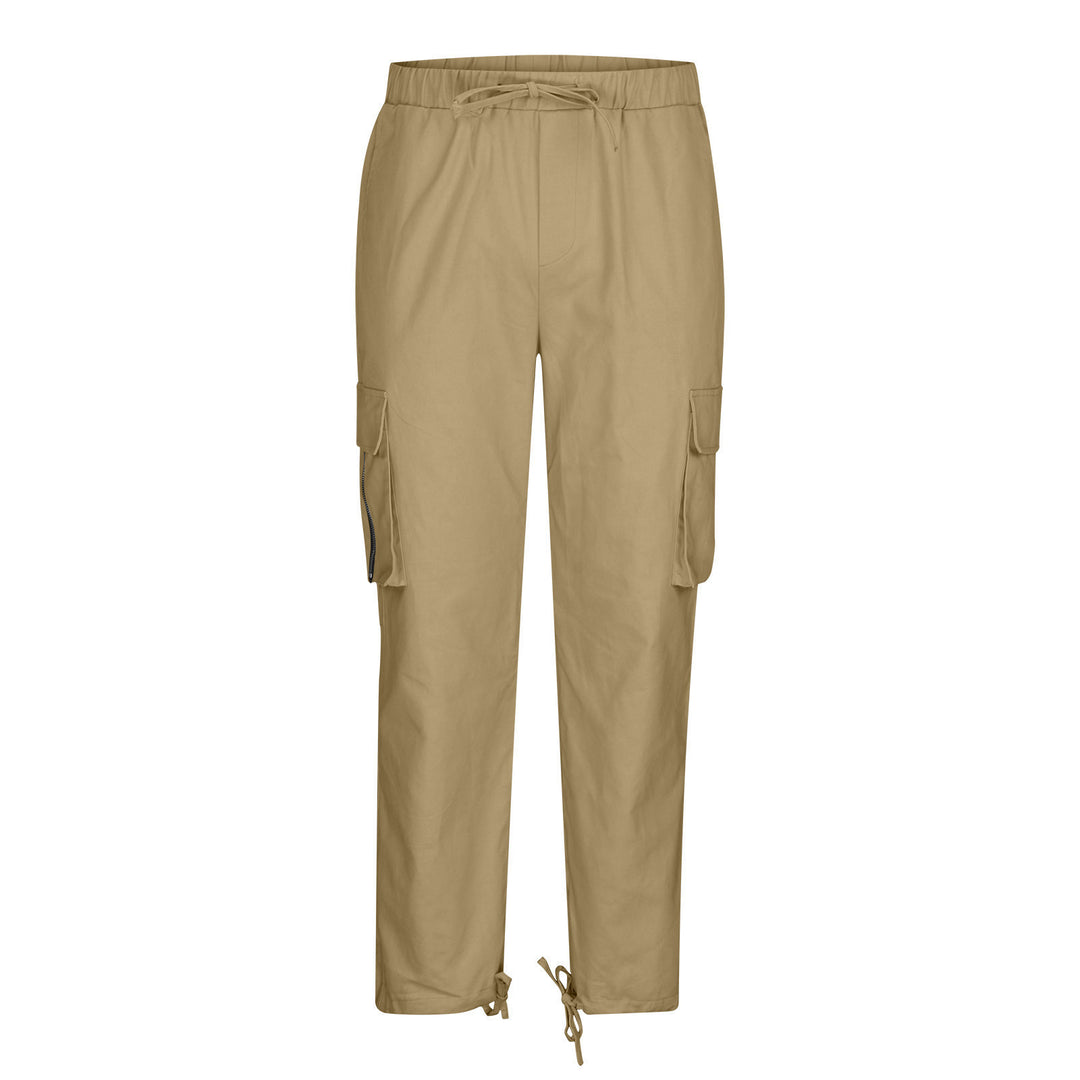Women's casual cargo pants with elastic drawstring waistband, flap pockets, and adjustable ankle ties Mune Fashion