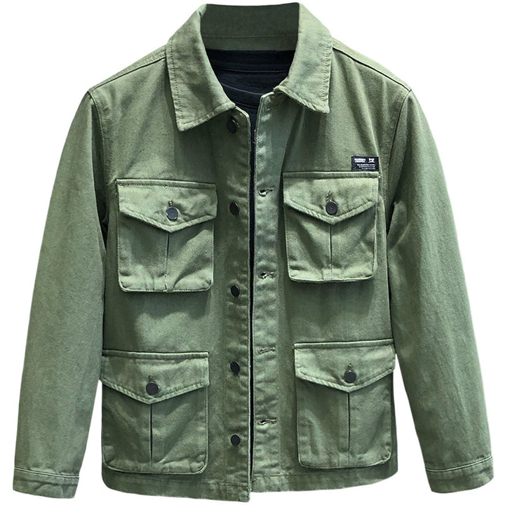 Men's utility field jacket with four patch pockets and classic shirt collar Mune Fashion