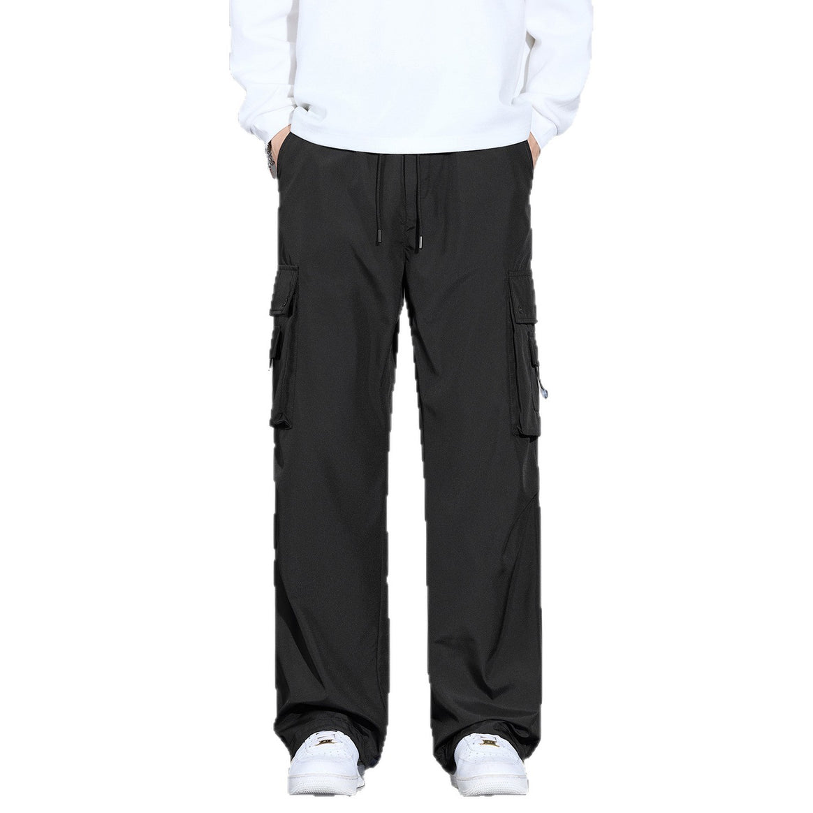 Men's Cargo Pants in Loose Fit with Multi-Pockets and Drawstring Waist Mune Fashion