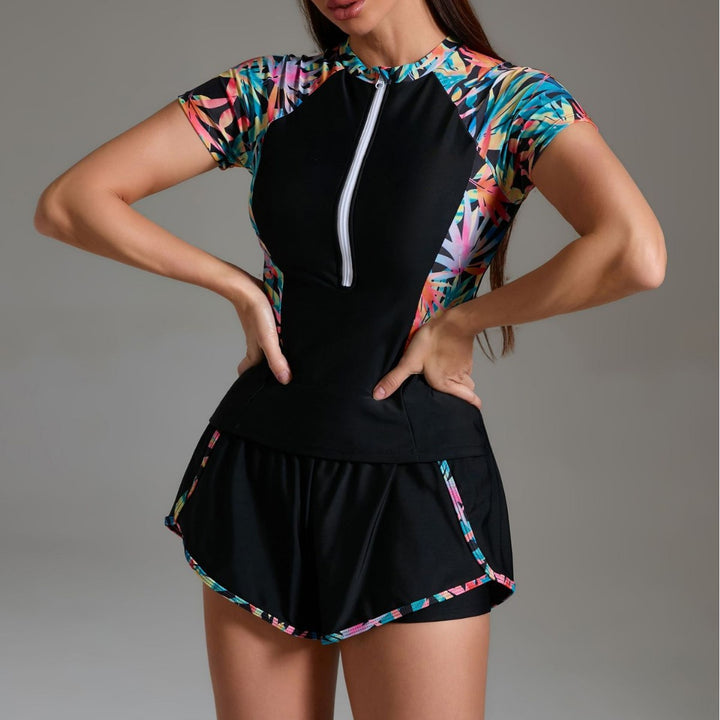 Damen Sportliches 2-in-1 Schwimmanzug Echo Archiv