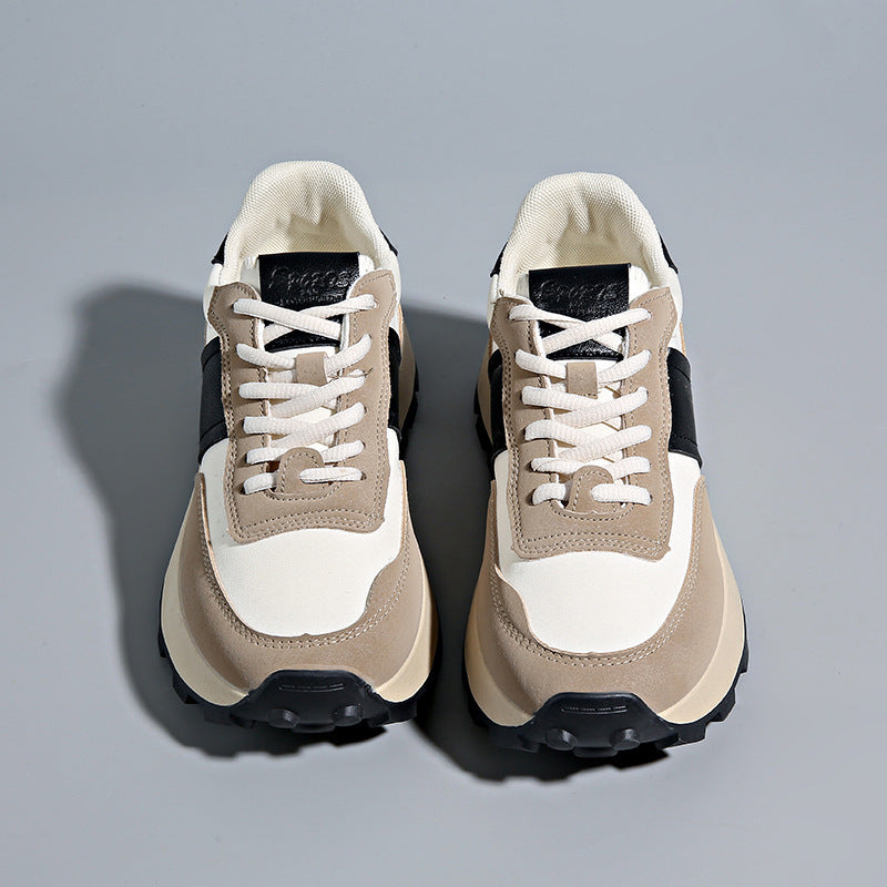 Women's Platform Casual Sneaker with profiled rubber sole and suede overlays Mune Fashion