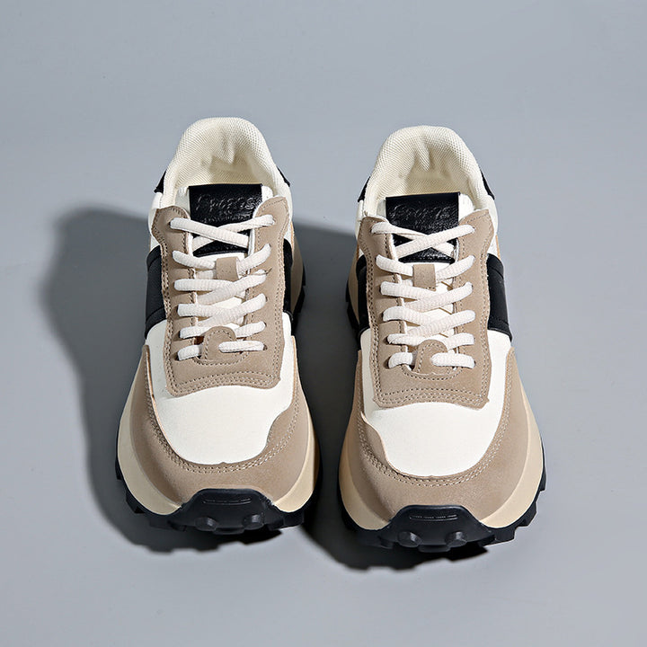 Women's Platform Casual Sneaker with profiled rubber sole and suede overlays Mune Fashion