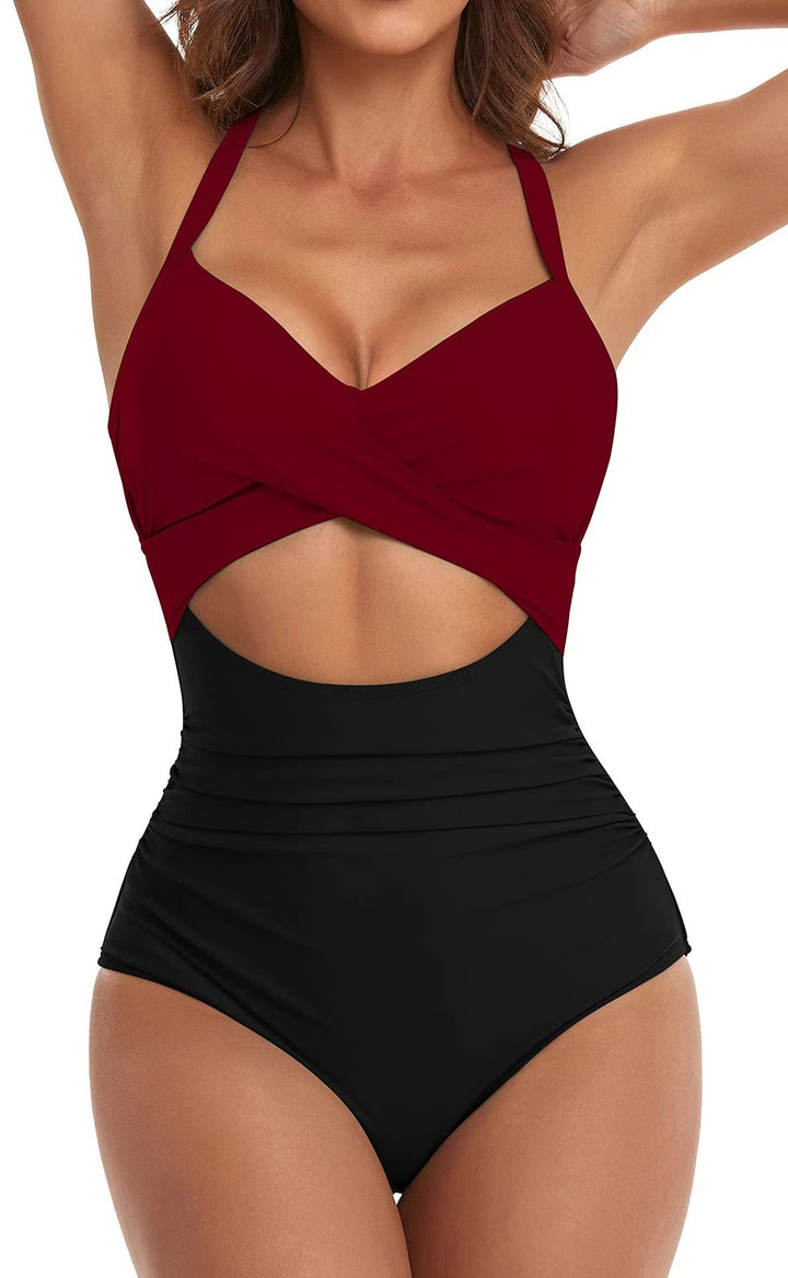 Ladies One-Piece Bikini with Fashionable Cut-Out and Animal Print Mune Fashion