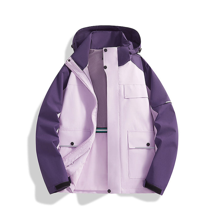 Men's three-layer trekking jacket with welded seams, hood, and multifunction pockets Mune Fashion