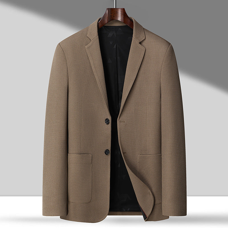 Men's blazer in textured wool blend with patch pockets Mune Fashion