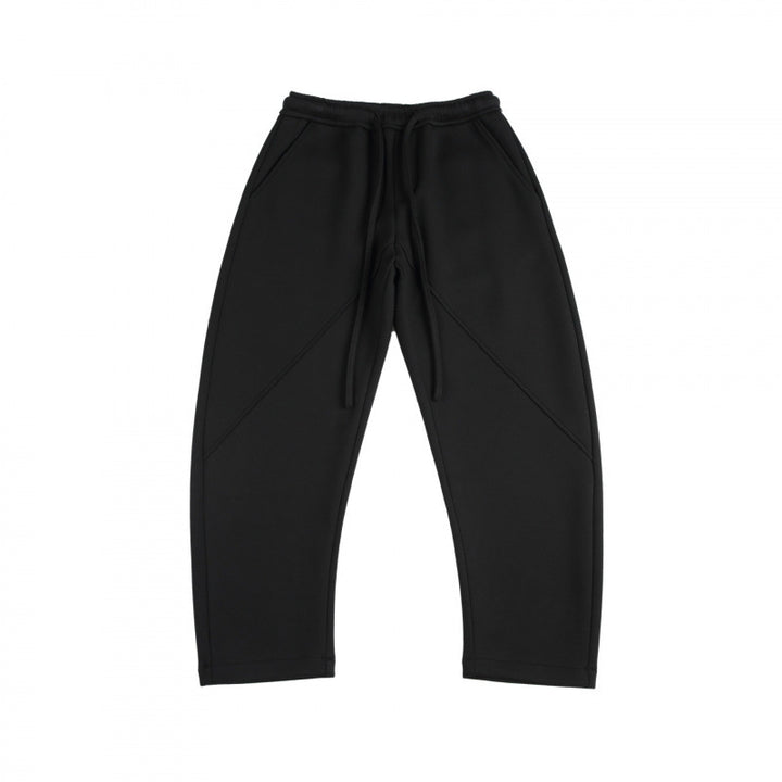 Unisex Wide Tech Jogging Pants with Diagonal Seam Design, Elastic Waistband and Drawstring Mune Fashion
