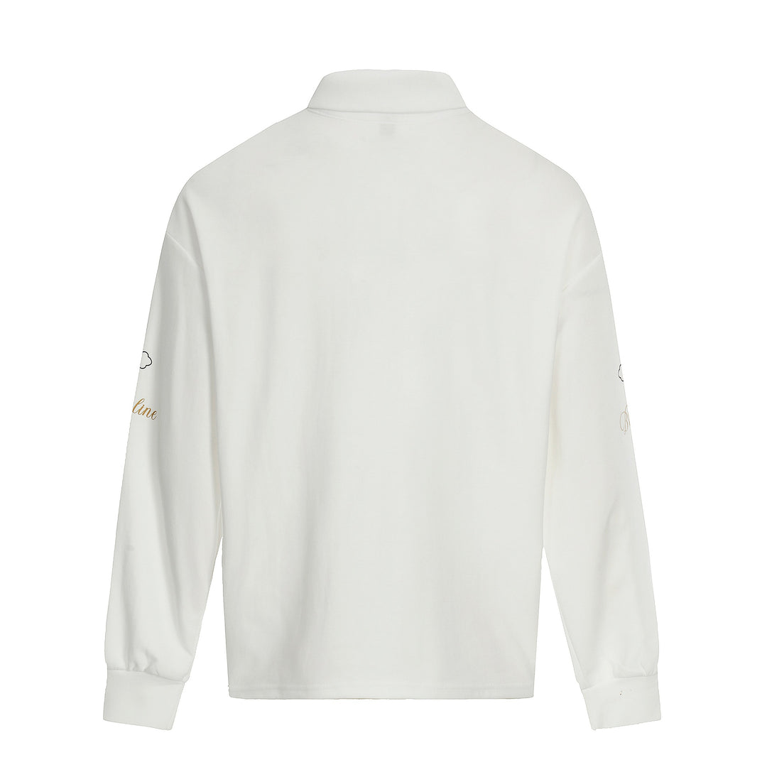 Unisex rugby polo shirt with kent collar, logo prints and oversized cut Mune Fashion