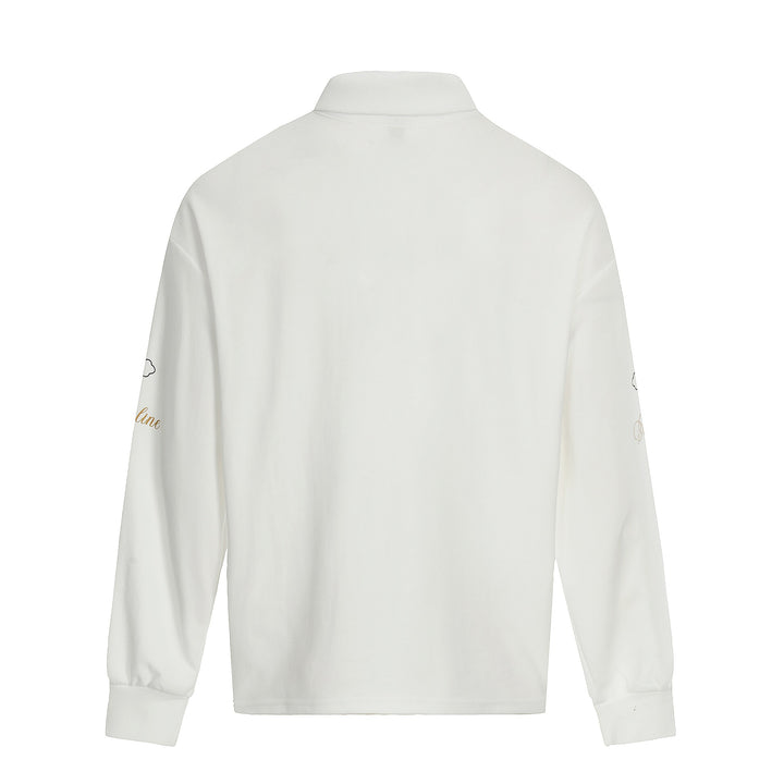 Unisex rugby polo shirt with kent collar, logo prints and oversized cut Mune Fashion