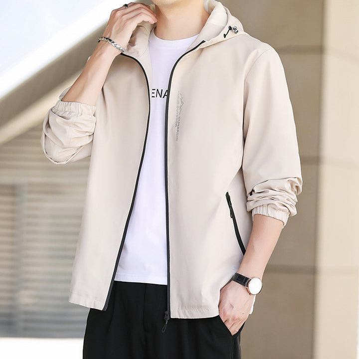 Men's Light Outdoor Jacket with Adjustable Hood Mune Fashion