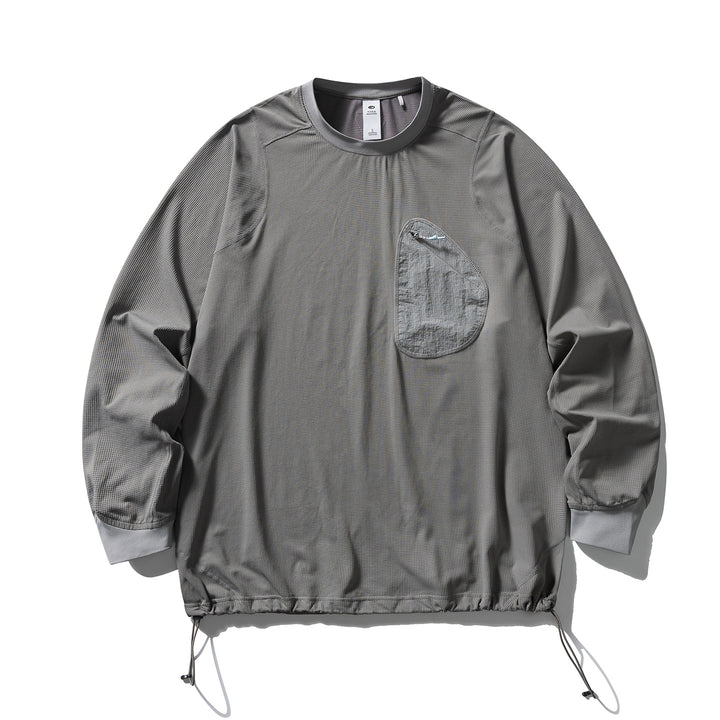 Unisex Lightweight technical crew-neck pullover with chest zip pocket, drawstring hem and ribbed cuffs Mune Fashion