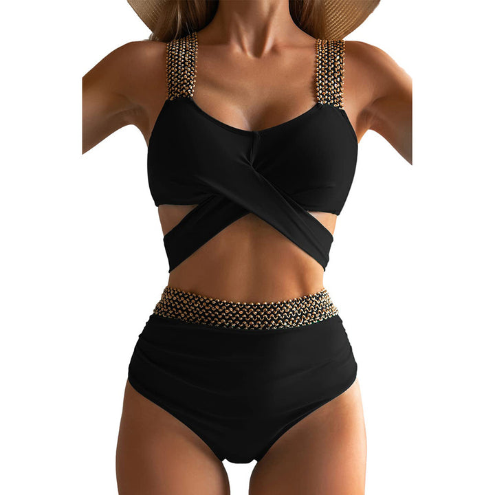 Women's High-Cut Bikini Suit with Glamorous Details Mune Fashion