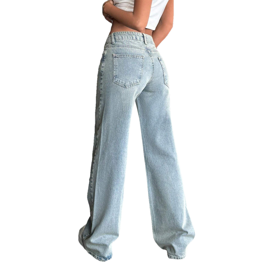 Women low-rise wide flared jeans made of vintage denim Mune Fashion